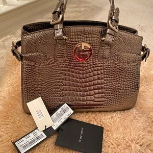 Giorgio Armani Calf Leather handbag gold